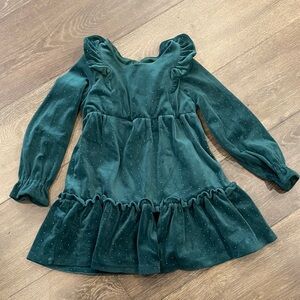 Tahari Green Velvet Kids Formal Dress